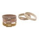 Set of three fabric bands in different colors on a white background