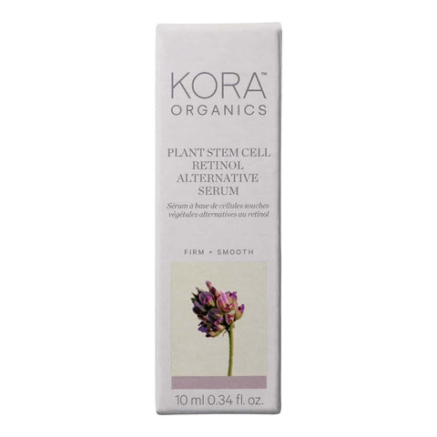Kora Organics plant stem cell retinol alternative serum 10ml packaging on a white background.