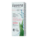 A box of Lavera Natural Beauty Basis Sensitive Moisturising Cream, featuring a white background with green aloe vera graphics and water splash details.