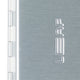 Leaf Shave Single Edge Travel Case close up of the side of the case showing the hinge and the Leaf lettering, clear product photo