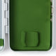 Leaf Shave Single Edge Travel Case close up of the green silicone padding and a recessed latch inside the case, clear product photo