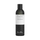 Less is More Mallowsmooth Shampoo 200ml in a black bottle with a black cap and a white label, front view on a plain white background