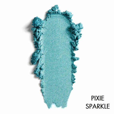 Pixie sparkle 'shimmery azure blue' eye shadow swatch