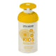 A bottle of Little Urchin Kids Natural Clear Zinc Sunscreen with a bright yellow cap and a white bottle body featuring a yellow sun graphic.