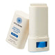 20g tube of Natural Zinc Stick SPF 50+, a clear, hydrating, vegan formula that provides UVA and UVB broad spectrum protection from the sun while also being 4 hours water-resistant. The tube has the cap off, showing the twistable product inside. Packaged in a cream tube with minimal blue and black text on the label.