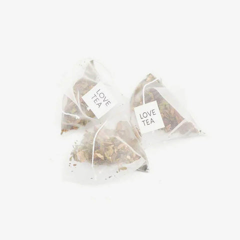 Love Tea Liver Cleanse Pyramid Tea Bags, blend of organic herbs to support liver function and detox.