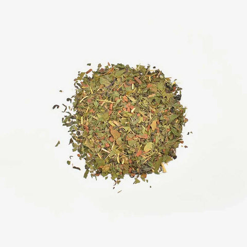 Love Tea Metabolism Loose Leaf Tea leaves, organic herbal blend with cinnamon and gymnema.