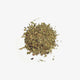 Tea leaves on a white background.
