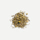 Love Tea Vata Loose Leaf Tea 75g, a small pile of dried herbs and flowers, overhead on a plain white background, clear product photo