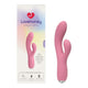 Pink dual vibrating massager with Lovehoney packaging on a white background.