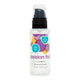 Lubricant bottle with colourful label on a white background.