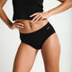 Modibodi Basic Mid-Rise Brief Light-Moderate in black, period underwear made from sustainable materials.