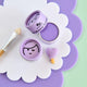 Cardboard pot of No Nasties Kids Eco Eyeshadow Pressed Powder in Purple colour, non-toxic eyeshadow for kids made with natural ingredients.