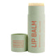 Noosa Basics Organic Lip Balm Watermelon 15g in a pale green cardboard tube with its cap lying beside it on a plain white background