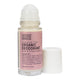 Noosa Basics Deodorant Roll On Rose & Frankincense 50ml in a roll-on bottle with a pink label and its white cap beside it on white