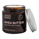 Noosa Basics Shea Butter Ultra Rich Skin Cream 120ml in a dark glass jar with its silver lid leaning beside it, front view on a plain white background