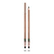 Two rose gold eye pencils with green tips on a white background.