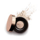 Nude By Nature Translucent Loose Finish Powder 01 Natural open jar with its rose gold lid beside it and powder spilled behind on white
