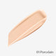 BB cream swatch labelled '01 Porcelain' on a light beige background.