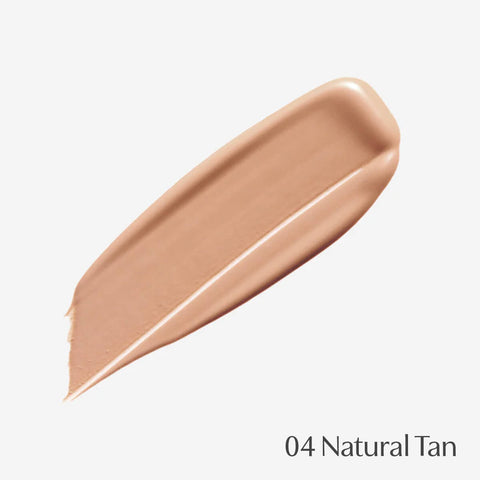 BB cream swatch labelled '04 Natural Tan' on a light beige background.