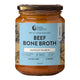 Nutra Organics Beef Bone Broth Concentrate Natural Beef 250g in a glass jar with a blue label, front view on a plain white background