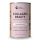 Nutra Organics Collagen Beauty 450g in a larger pale pink tin with a lilac label and white lettering, front view on a plain white background