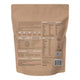 Back view of a Nutra Organics Organic Whey Protein - Chocolate 750g package with nutritional information & labels.