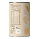 Side view of 450g container Nutra Organics Thriving Family Protein - Unflavoured, showing nutrition information.