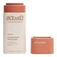8.5g stick of Oceanly ginger blush in cardboard packaging on a white background with the cap off. 