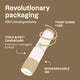 Oceanly Light Coverage Concealer infographic on brown reading Revolutionary Packaging, 100% biodegradable, with the twist down tube labelled