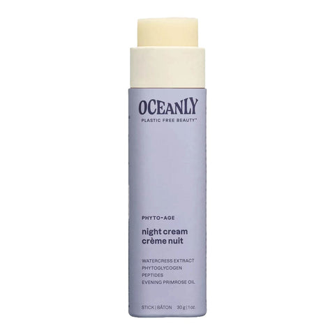 Oceanly Phyto-Age Night Cream 30g open lilac stick tube showing the cream balm on a plain white background, clear product photo