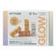 Oceanly Phyto-Glow Assortment Set Routine Minis 4 pack in a white and pastel box with the word Glow, front of the box on a plain white background