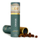 Chaga mushroom honey pearls packaging with open lid on a white background.