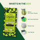 Radico Organic Hair Colour package with product details on a green and white background.
