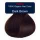 Dark brown hair color swatch with Radico branding on a white background.