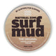 Surfmud Natural Zinc Tinted Covering Cream 45g round tin lid reading Natural Zinc Surf Mud The Original, top view on a plain white background