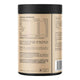 Back label of a supplement container with nutritional information and branding.