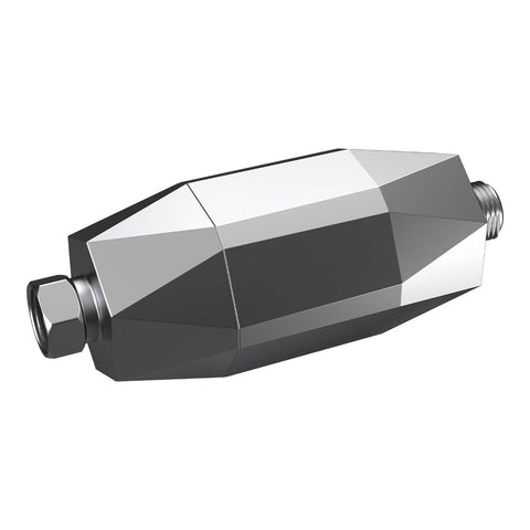 Side view of Tappwater ShowerPro Diamond Filter. Removes impurities from water to protect skin and hair.