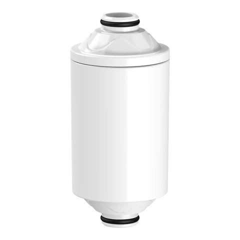 Inside view of Tappwater ShowerPro Diamond Filter. Removes impurities from water to protect skin and hair.