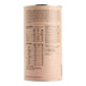 Back view of 600g tin of The Beauty Chef Body Protein+ Inner Beauty Support in chocolate flavour, a balanced bio-fermented and bioavailable plant protein powder to tone and build lean muscle mass, support fitness and whole-body balance. The back shows the product description, nutrition information, and directions. Packaged in a light brown coloured tin.