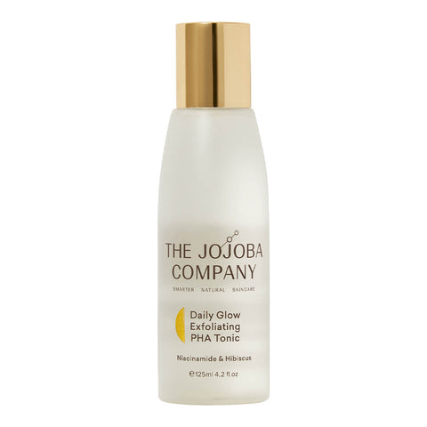 Skincare bottle labeled 'The Jojoba Company' on a white background