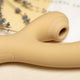 The Natural Love Company Camphor, a classic rabbit vibrating dildo without the bunny ears, replaced by a clitoral suction cup.