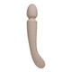 The Natural Love Company Cassia, a dual-ended marvel with a deeply rumbly wand vibrator on one end paired with a G-spot targeting dildo on the other, all encased in buttery soft pastel pink silicone.