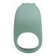 The Natural Love Company Cilantro, a rabbit eared cock ring, with a recycled ocean plastic core and buttery smooth sanitary grade silicone exterior, finished in a contemporary peacock blue. Designed for a fusion of pleasure for both partners during partnered sex.