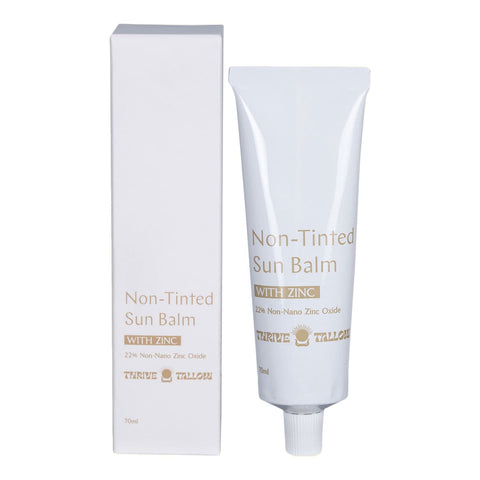 Box & tube of Thrive Tallow Sun Balm with Zinc - Non-tinted 70ml on a white background.