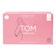 TOM Organic Maternity Pads Wingless 8 pack in a pink box with a line drawing of a pregnant figure, front of the box on a plain white background