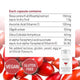 Unichi Rosa Prima Rosehip Extract 1500mg Complex 60 capsules nutrition information panel with an ingredients table and vegan and gluten free badges