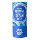 Blue cylindrical container of 'Ocean Breeze' natural perfume by Viva La Body on a white background.
