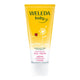 Weleda baby moisturising face cream tube on a white background.