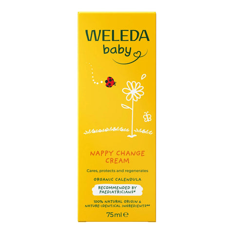 Weleda baby nappy change cream packaging on a white background